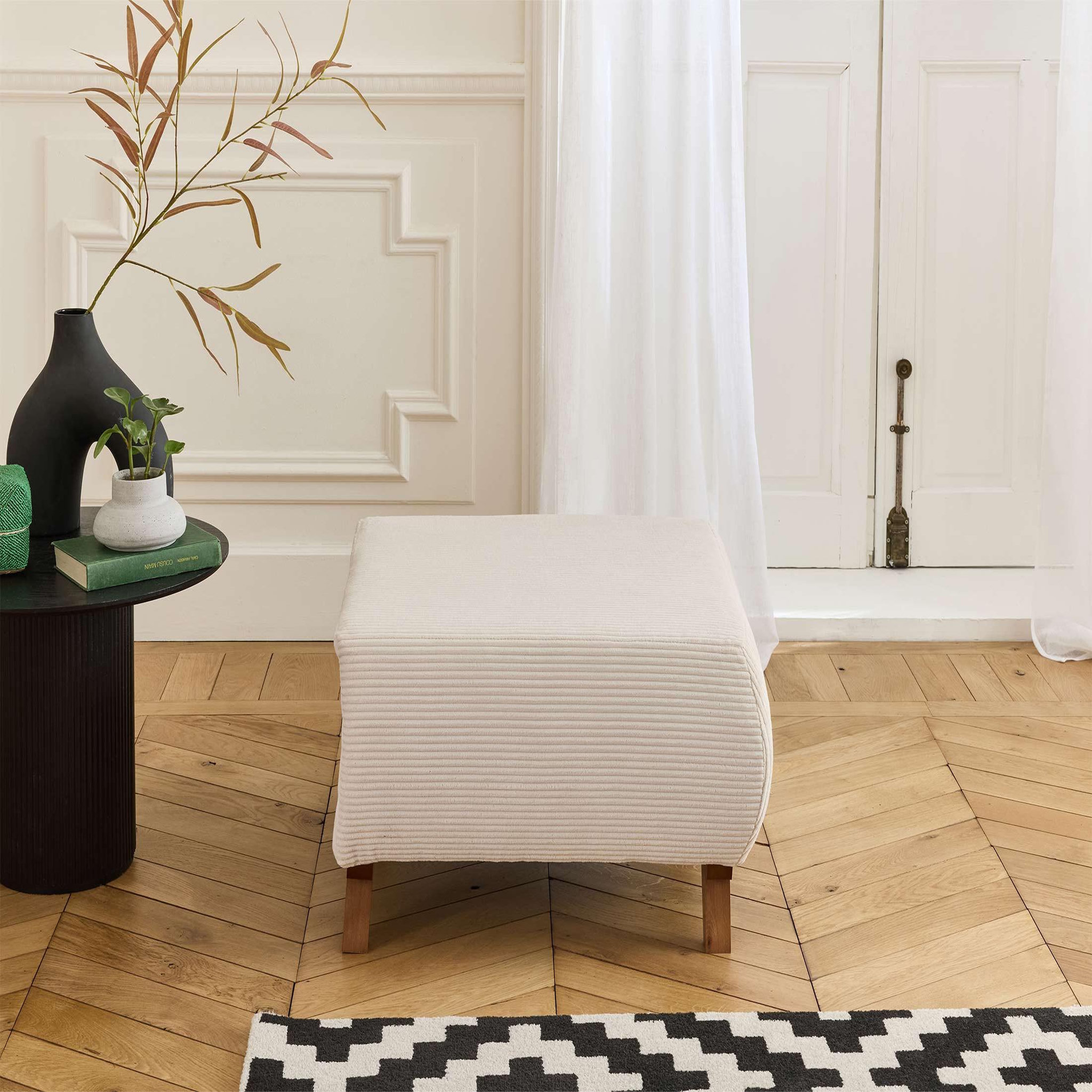 Voir la diapositive 2 : BEST MOBILIER Cristal - pouf modulable - 65 cm - en velours côtelé