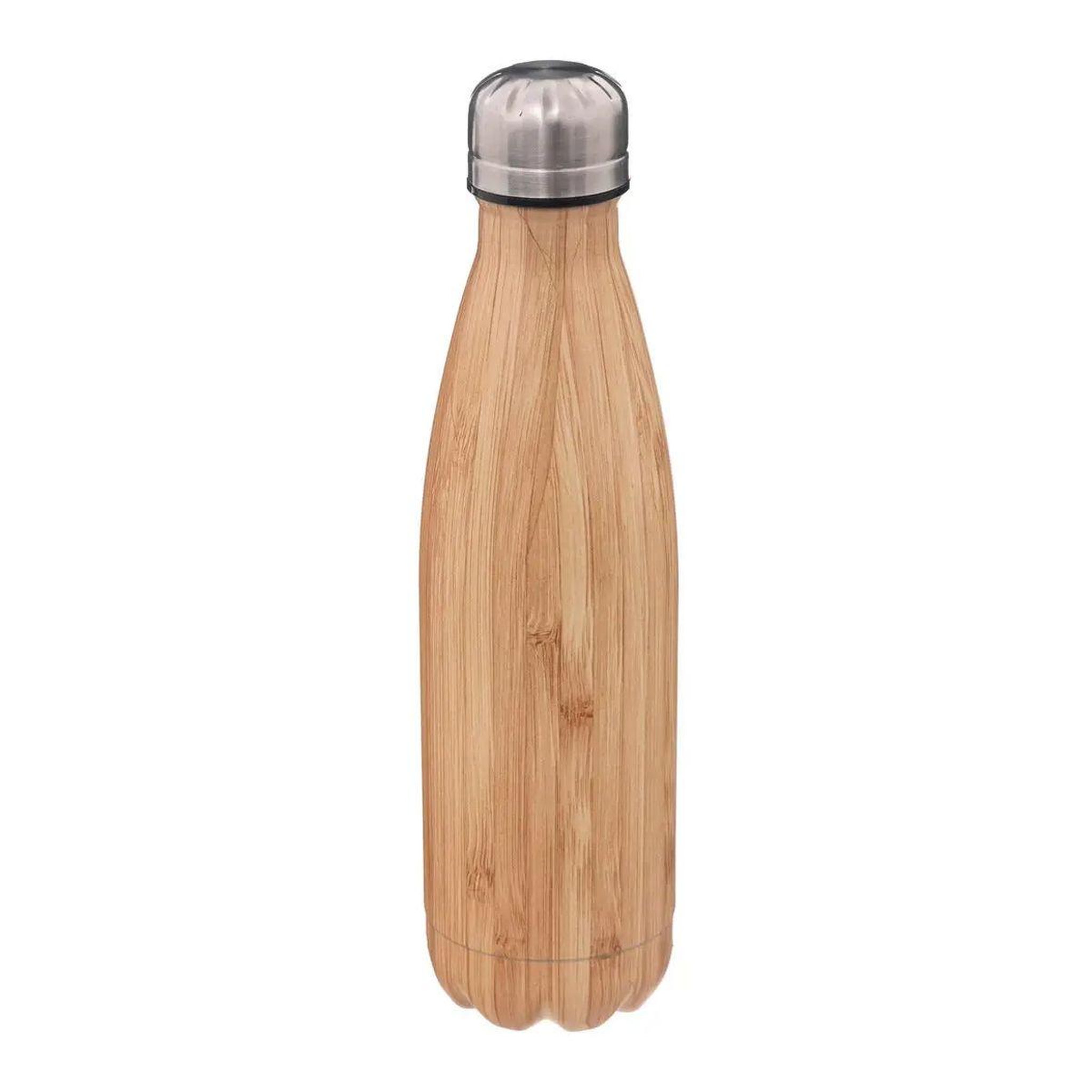 Voir la diapositive 1 : FIVE Bouteille isotherme inox  effet bambou  0,5l beige