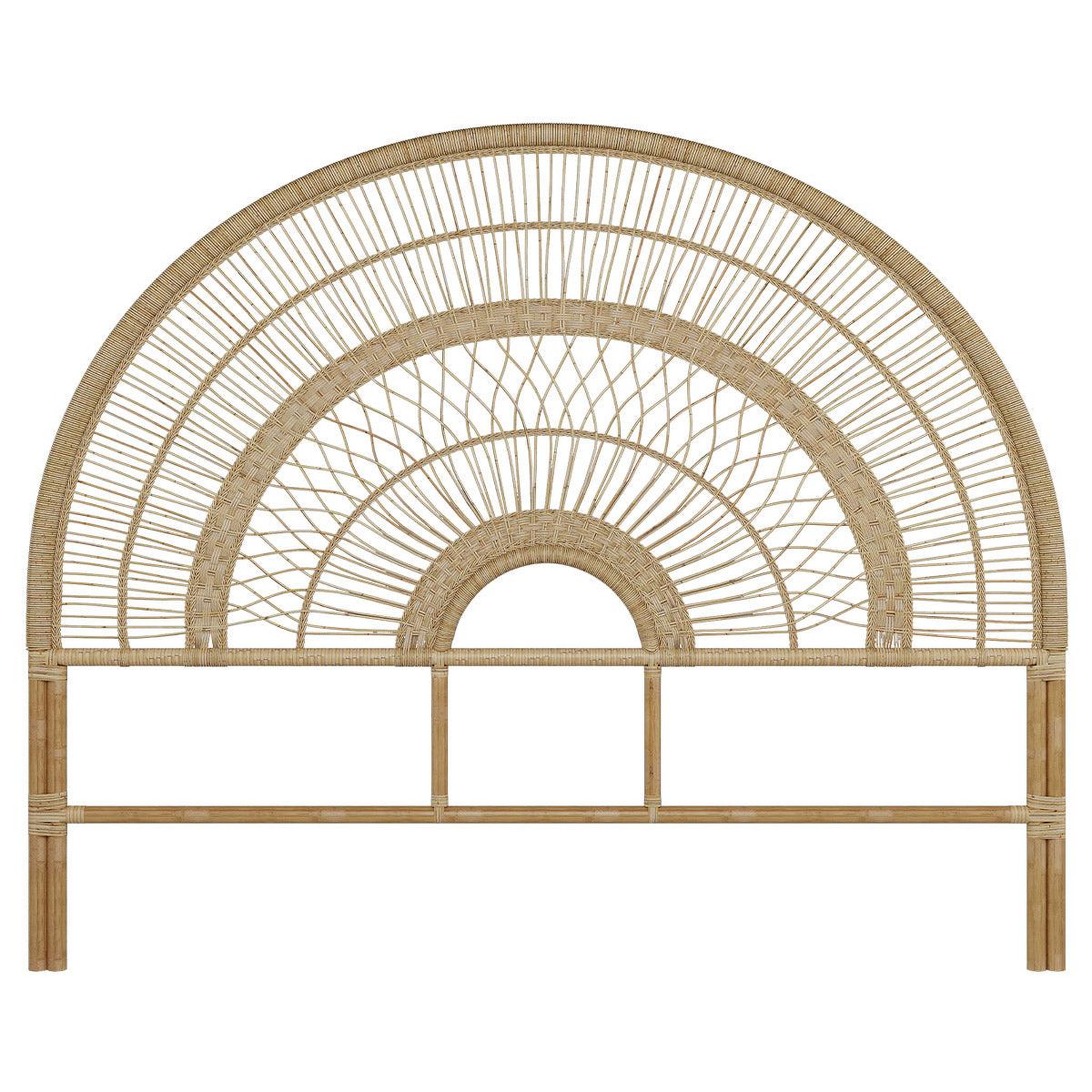 Voir la diapositive 3 : MAISON PAVANE Tête de lit en rotin naturel 160 cm-astéria