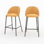 Voir la diapositive 1 : Rendez vous déco Lot de 2 chaises pour ilot central 66,5 cm en tissu jaune moutarde-Karl