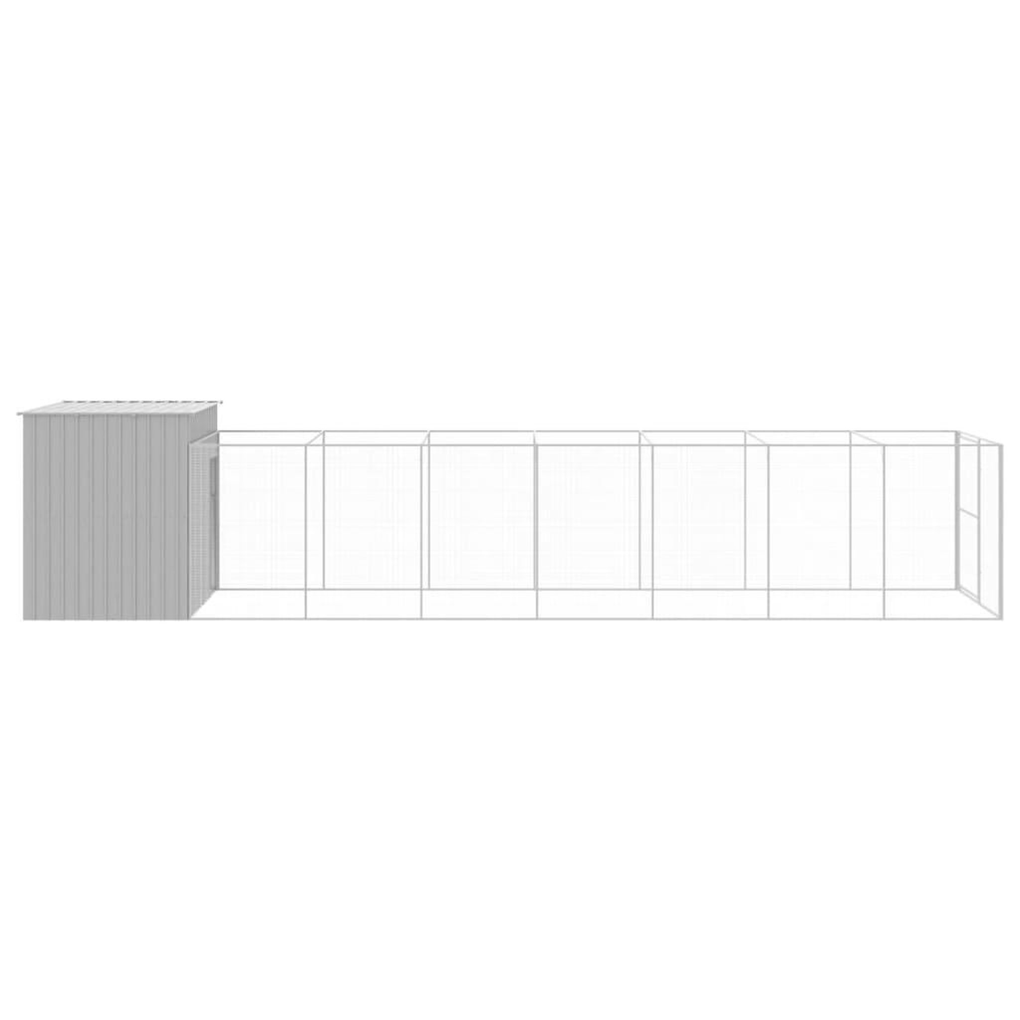 Voir la diapositive 4 : VIDAXL Niche pour chien avec cour gris clair 214x865x181 cm