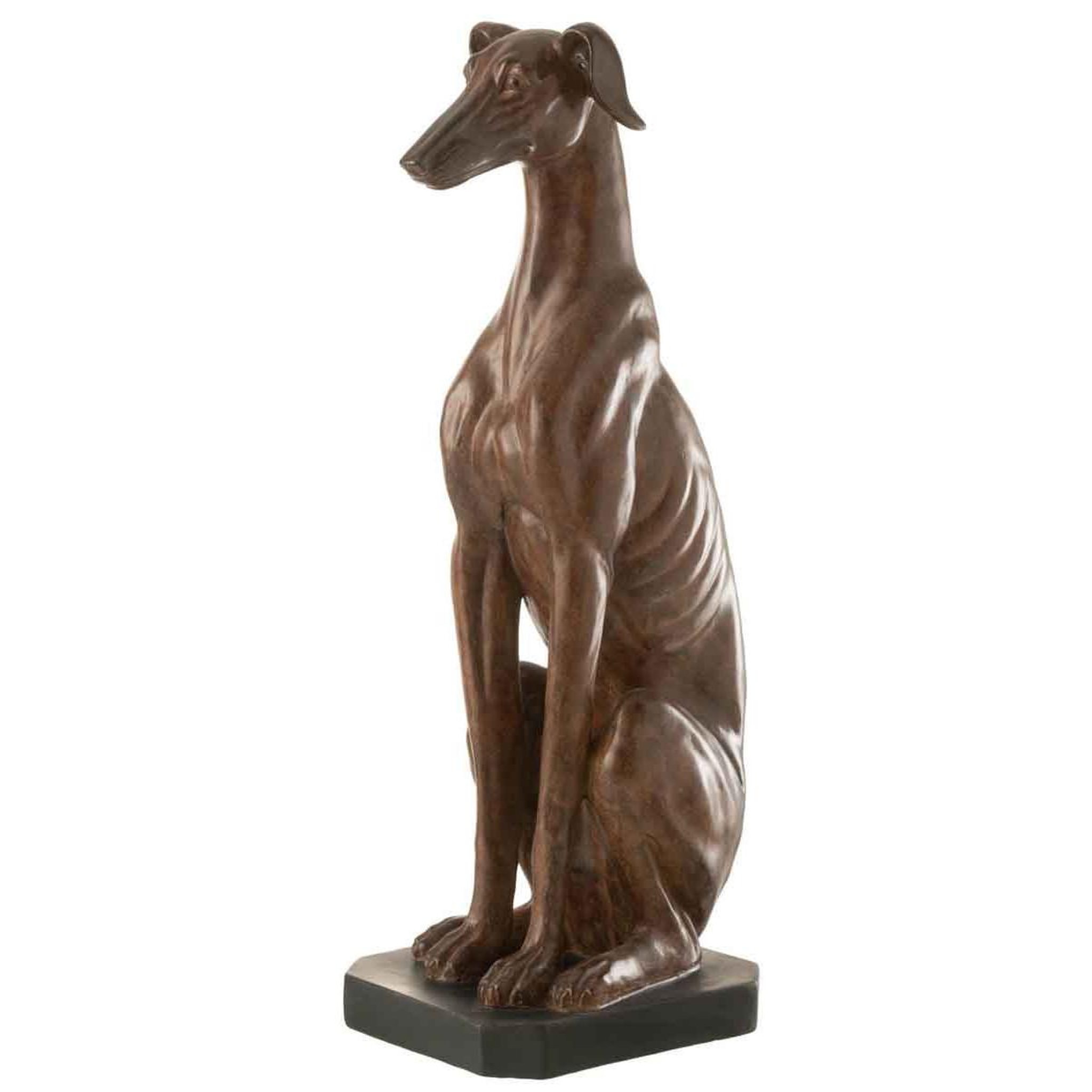 J-LINE Statuette déco  lévrier assis  79cm marron
