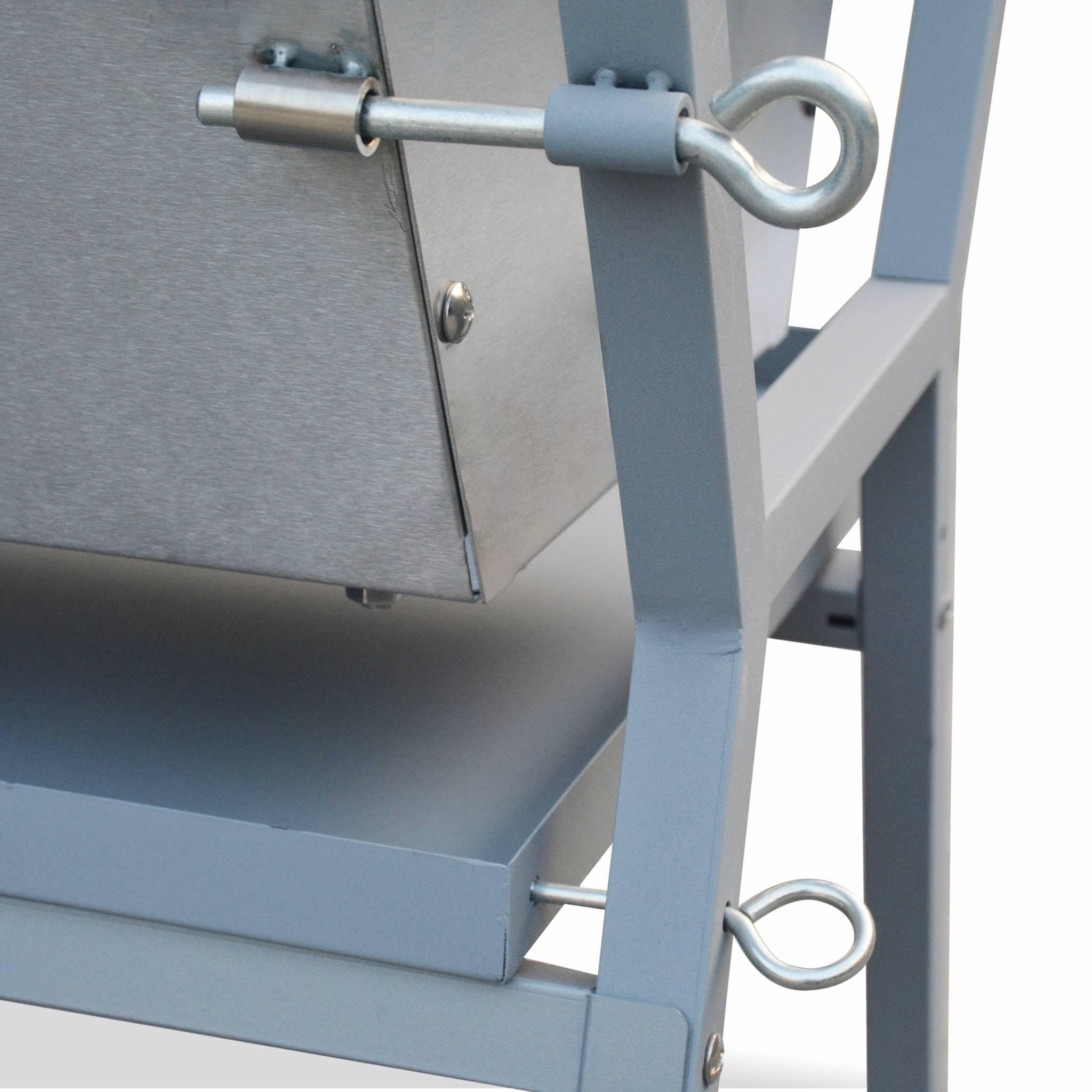 Voir la diapositive 5 : SWEEEK Rôtissoire électrique inclinable -  Mathurin Inox - Tournebroche. barbecue au charbon de bois à moteur pour grillades réceptions