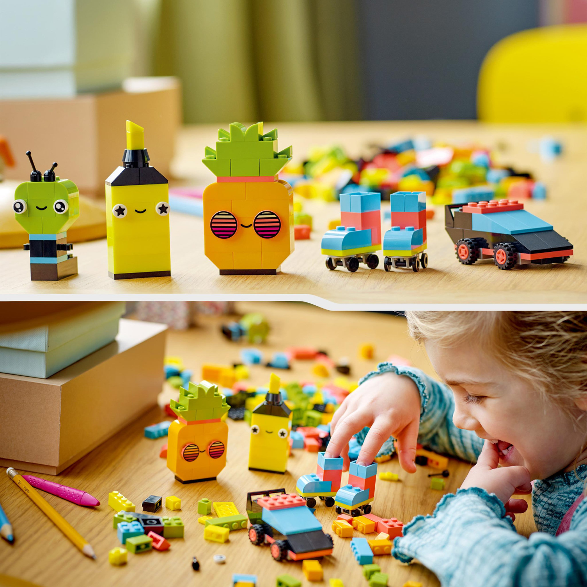 Voir la diapositive 7 : LEGO Classic 11027 - L&rsquo;amusement créatif fluo