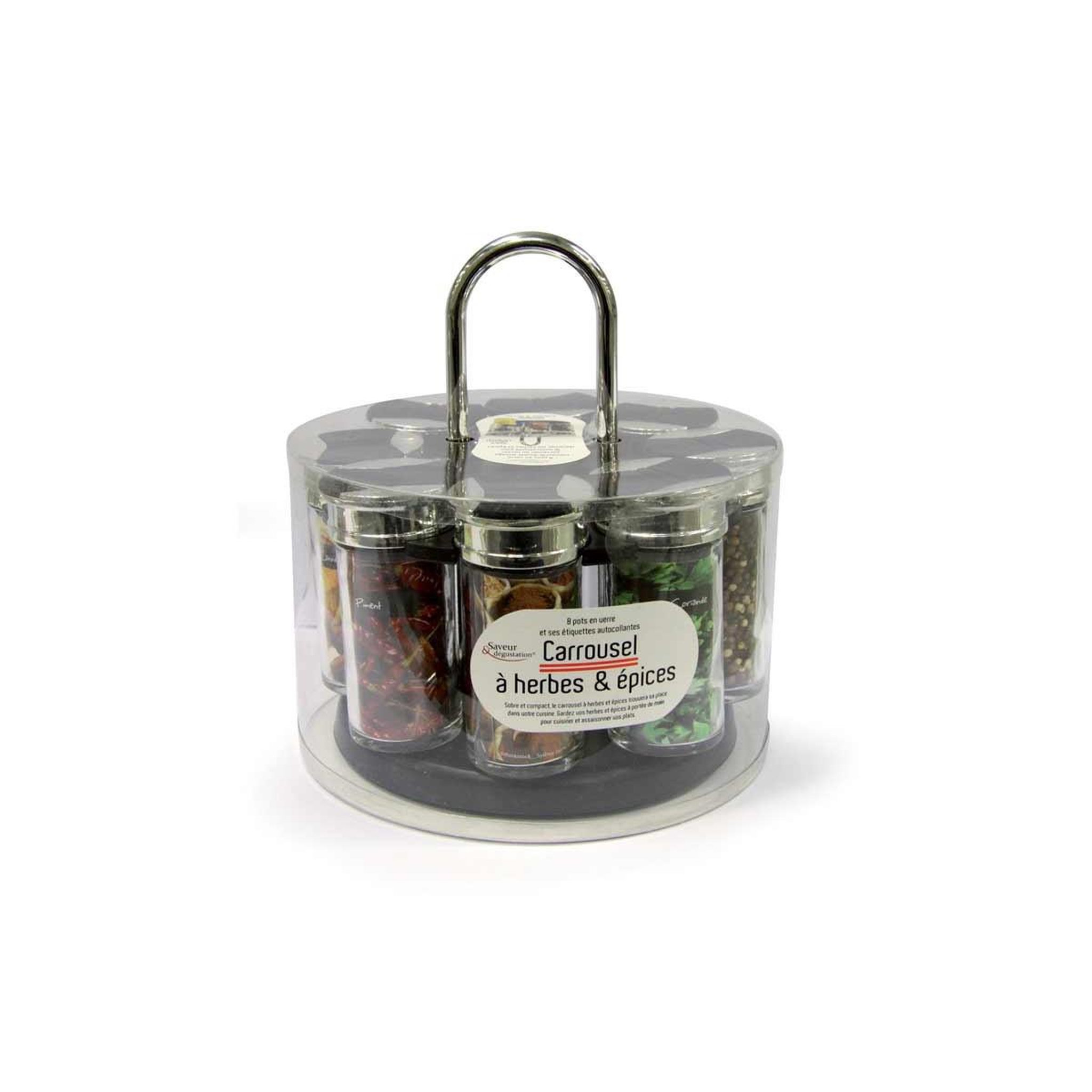 COOK CONCEPT Carrousel à herbes & épices  8 pots  19cm noir
