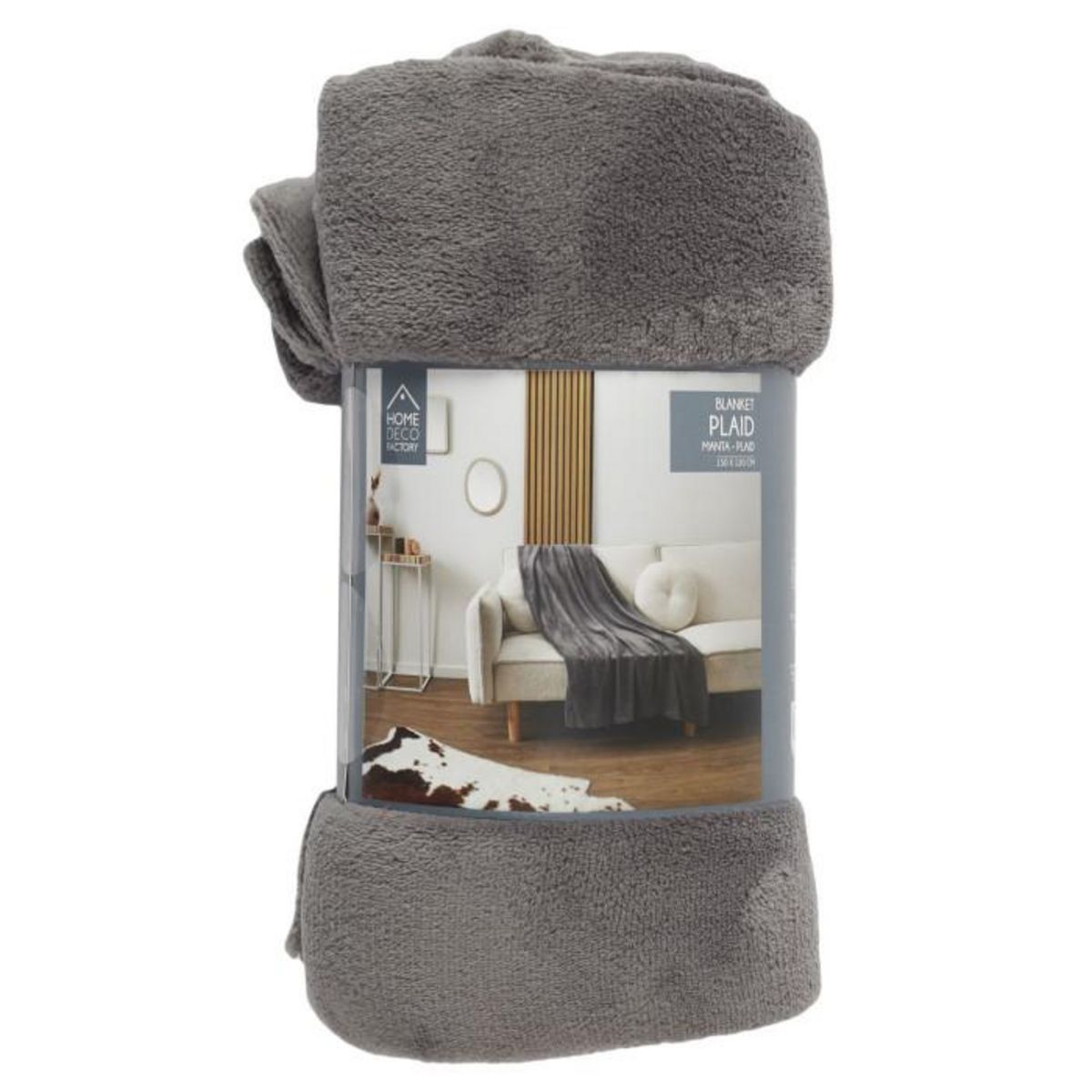 Paris Prix Plaid Microfibre  Roméo  120x150cm Gris Foncé