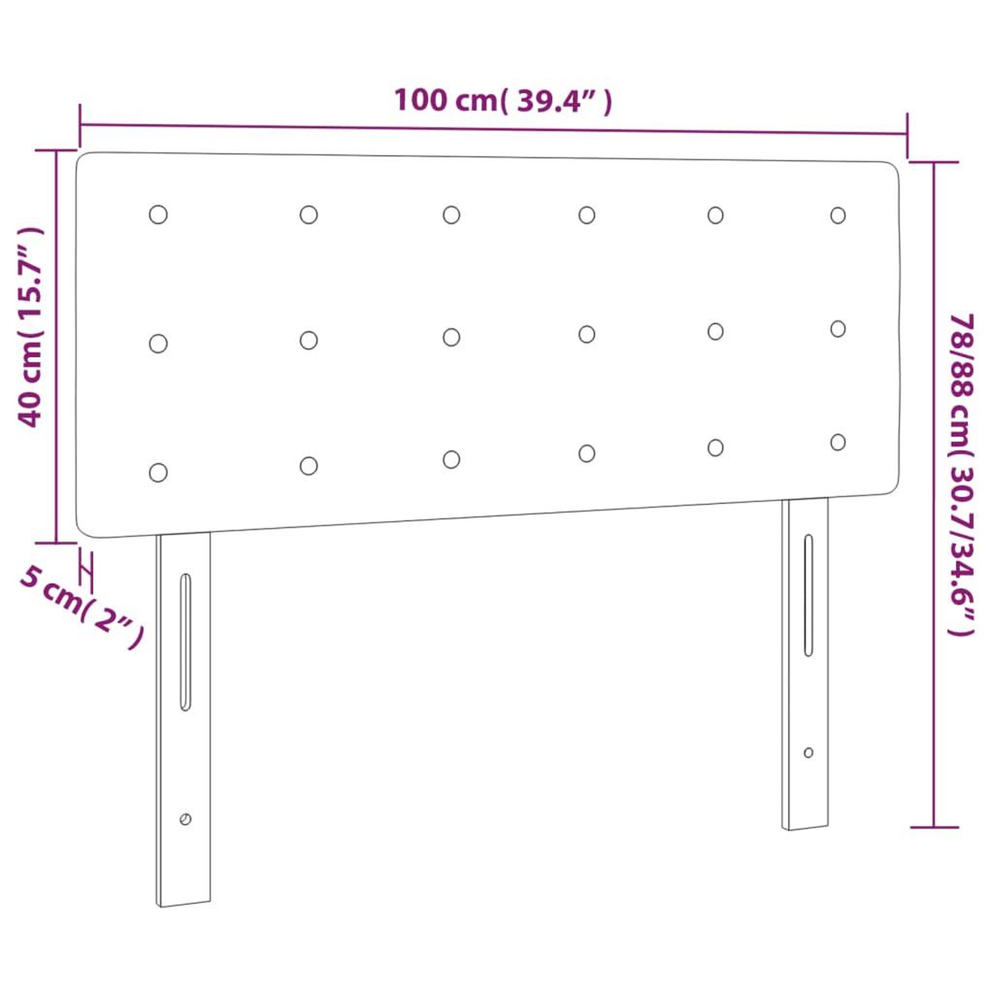 Voir la diapositive 6 : VIDAXL Tete de lit a LED Vert 100x5x78/88 cm Tissu
