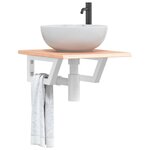 VIDAXL Etagere de vasque murale acier et bois de chene massif