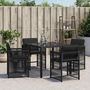 Voir la diapositive 3 : VIDAXL Chaises de jardin lot de 4 avec coussins noir resine tressee