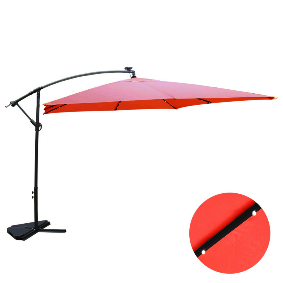CONCEPT USINE Solenzara Bulle terracotta : parasol LED déporté 3x3m SOLENZARA