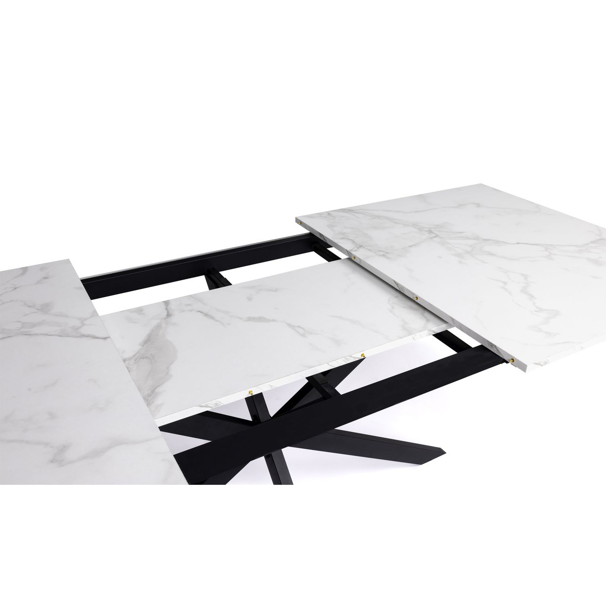 Voir la diapositive 4 : Table de séjour salle à manger extensible effet marbre L160/200 cm ALMA