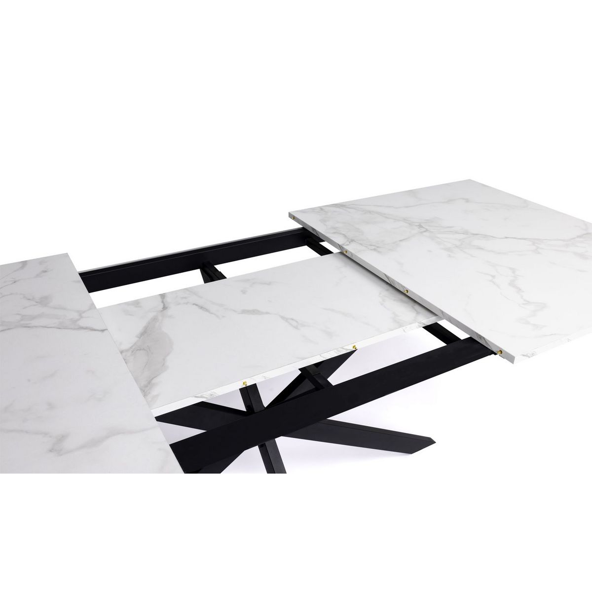 Table de séjour salle à manger extensible effet marbre L160/200 cm ALMA
