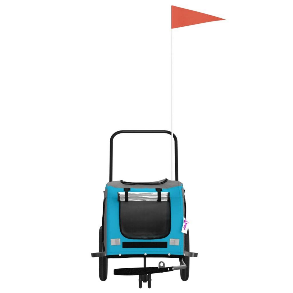 VIDAXL Remorque de velo pour animaux de compagnie bleu et noir