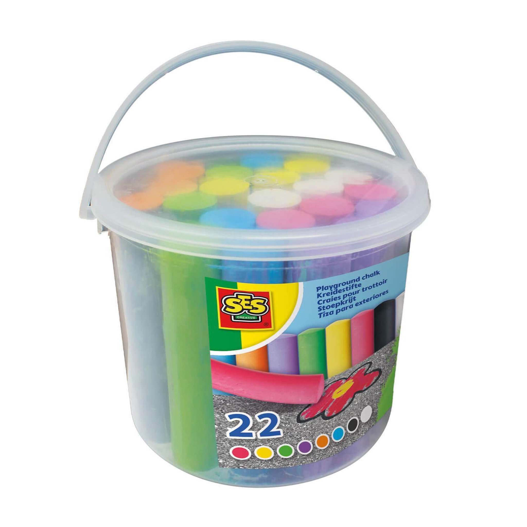 SES Creative Seau de 22 Craies pour trottoir