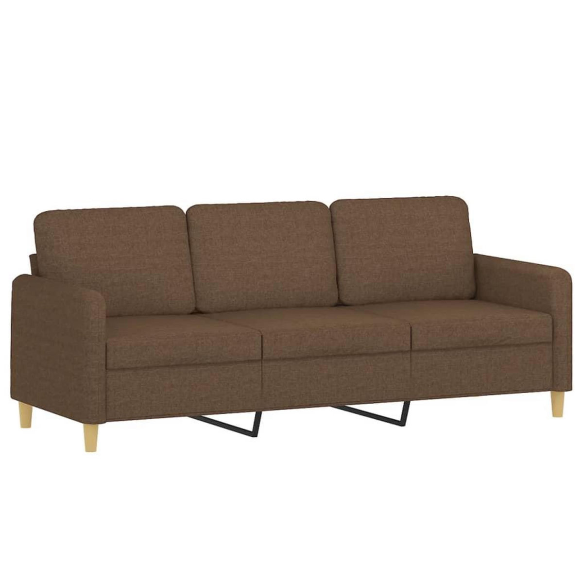 VIDAXL Ensemble de canapes 3 pcs avec coussins marron tissu