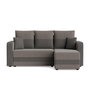 Voir la diapositive 1 : BEST MOBILIER Harvey - canapé d'angle réversible 4 places convertible avec coffre en tissu bicolore