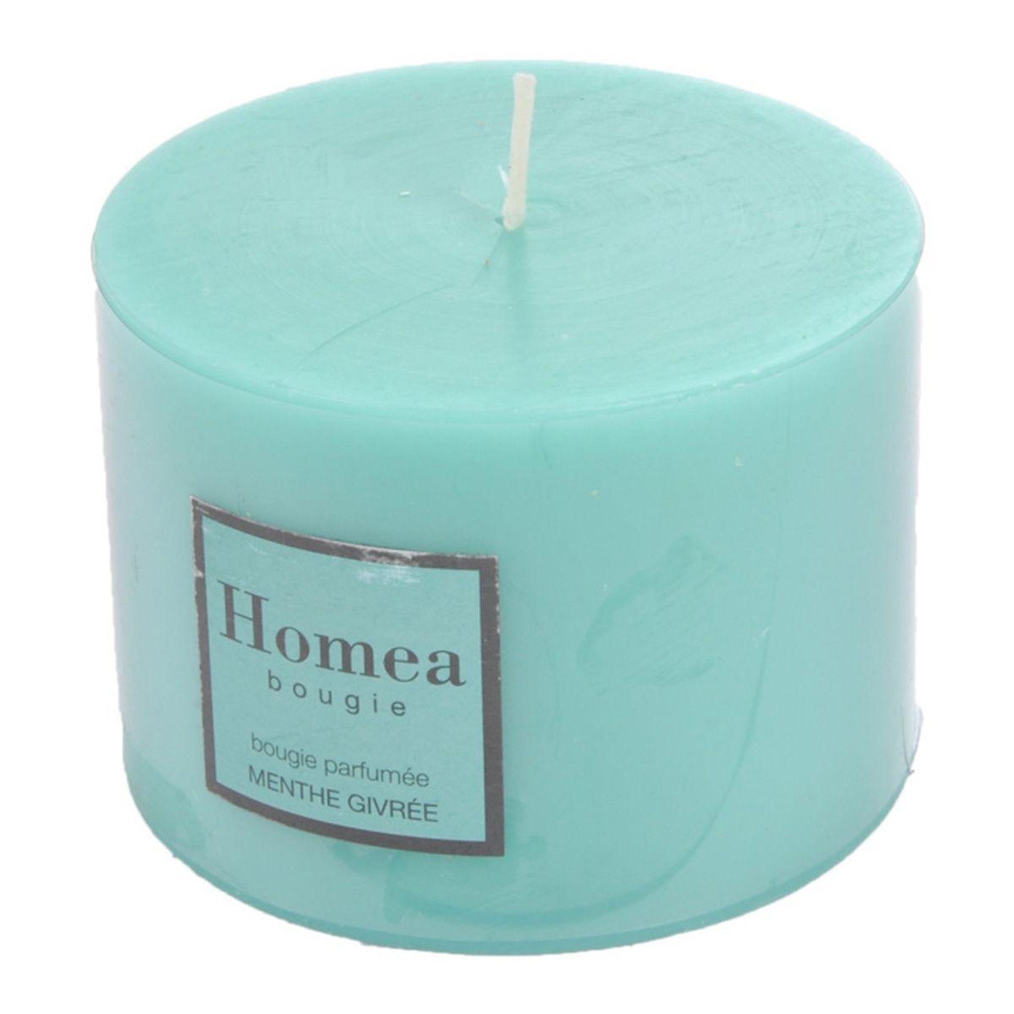 Voir la diapositive 2 : HOMEA Bougie déco parfumée  trendie  10cm menthe givrée