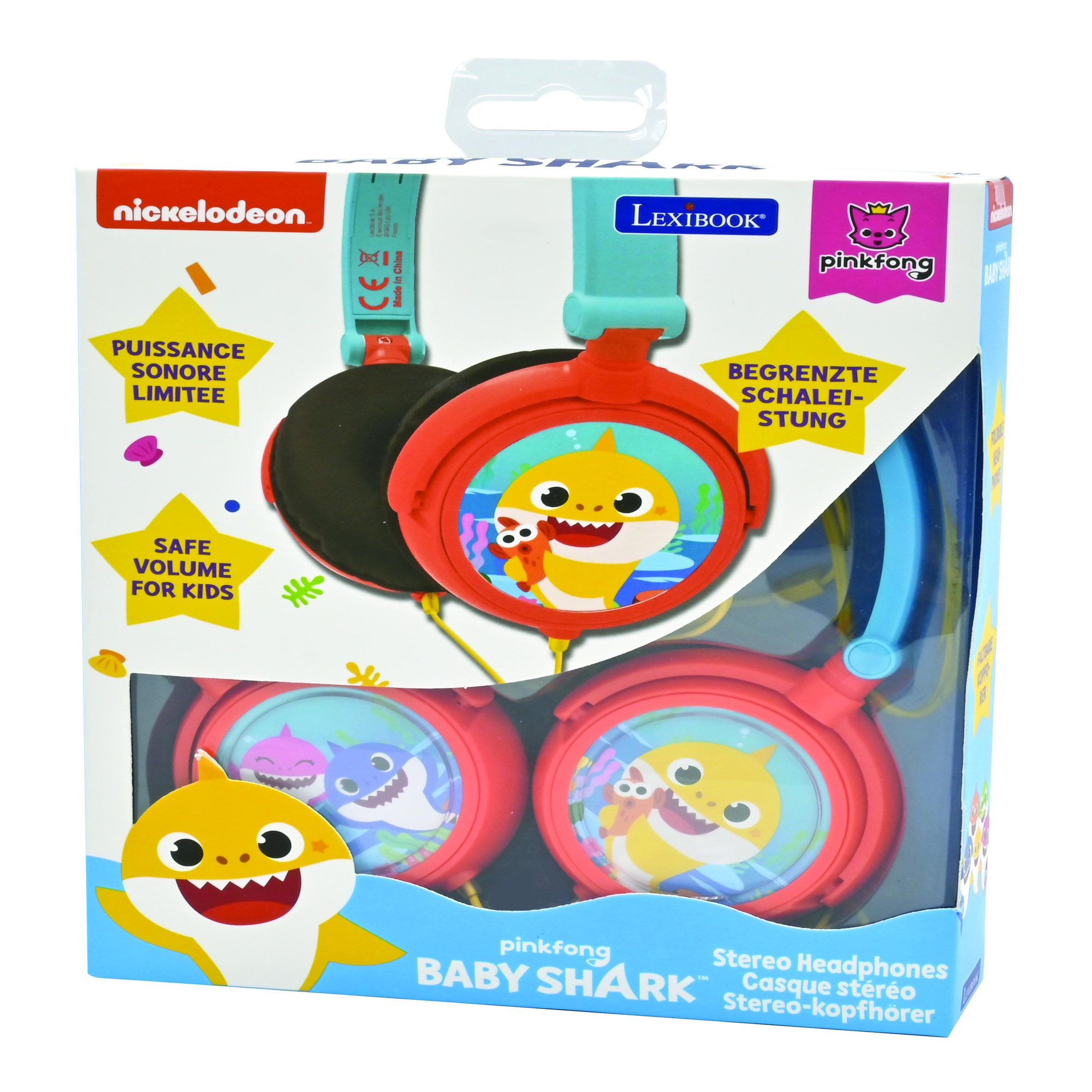 Voir la diapositive 5 : Lexibook Casque stéréo filaire pliable Baby Shark avec limitation de volume d'écoute