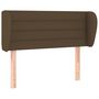 Voir la diapositive 2 : VIDAXL Tete de lit avec oreilles Marron fonce 93x23x78/88 cm Tissu