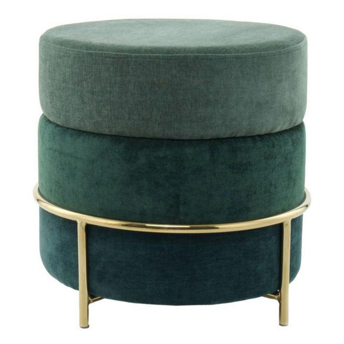 Paris Prix Pouf Design en Velours  Matilda  48cm Vert