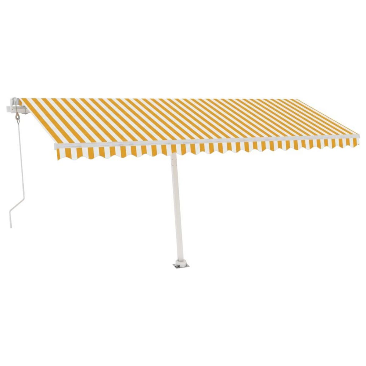 VIDAXL Auvent automatique capteur de vent LED 500x350cm Jaune et blanc