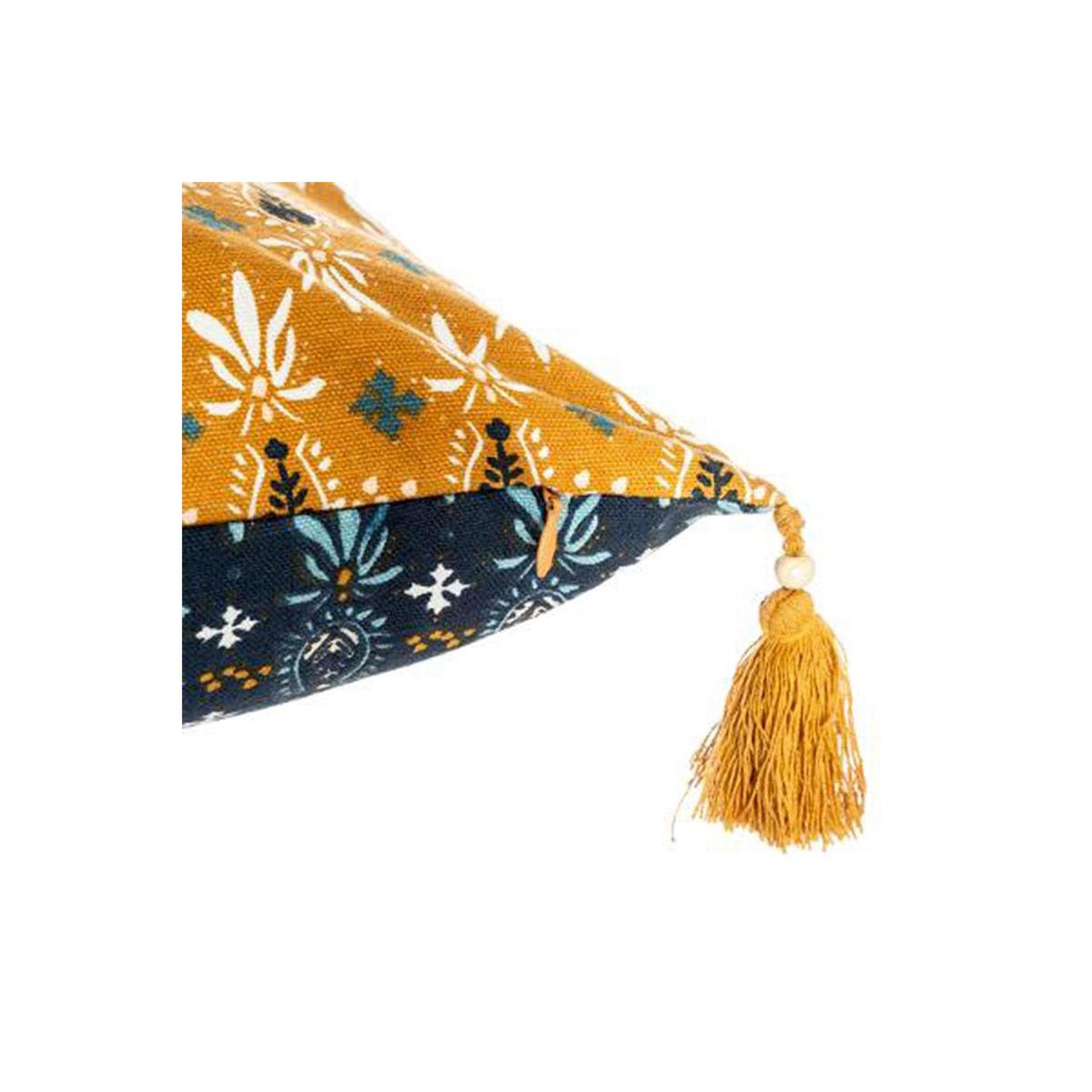 Voir la diapositive 3 : ATMOSPHERA Housse de coussin  exotiq  40x40cm bleu & jaune