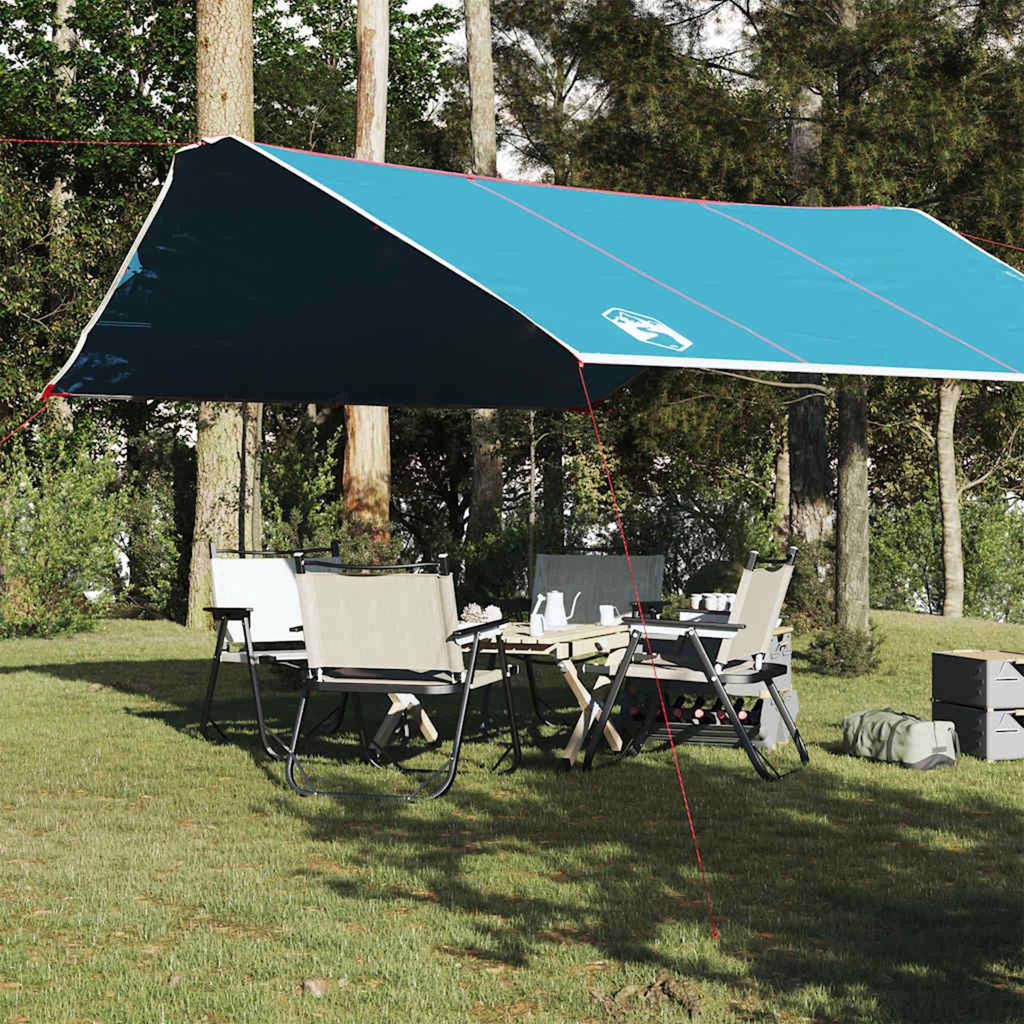 VIDAXL Bache de camping bleu 420x440 cm impermeable