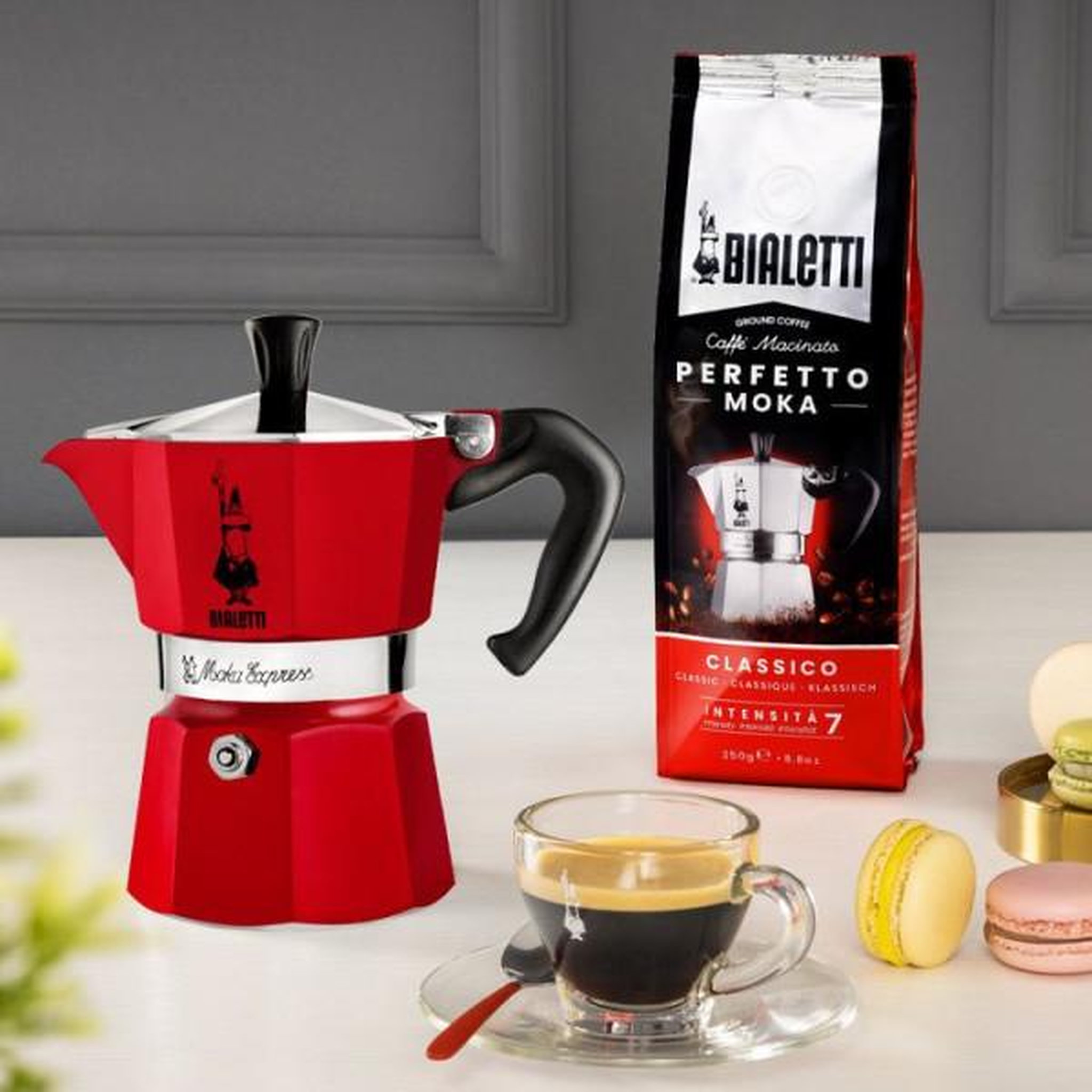 Voir la diapositive 3 : BIALETTI Cafetière italienne 6 tasses rouge - 0004943
