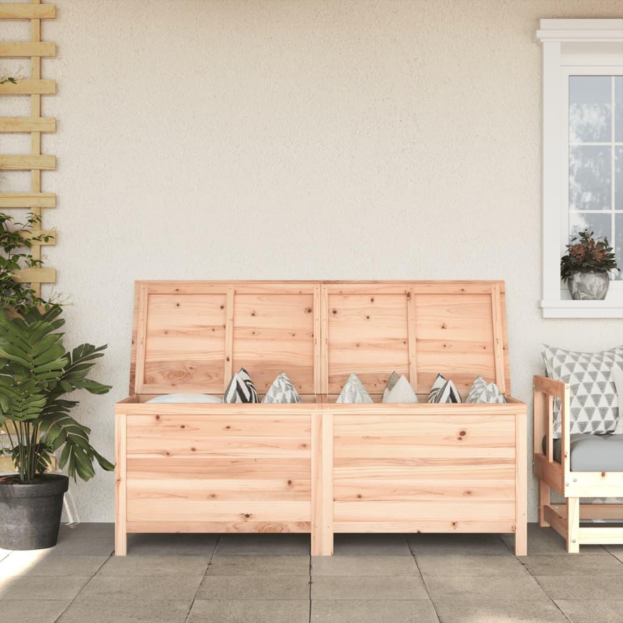 VIDAXL Boîte de rangement de jardin 150x50x56,5 cm bois massif sapin