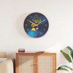 VIDAXL Horloge murale dore et bleu Ø29,5 cm polystyrene et verre