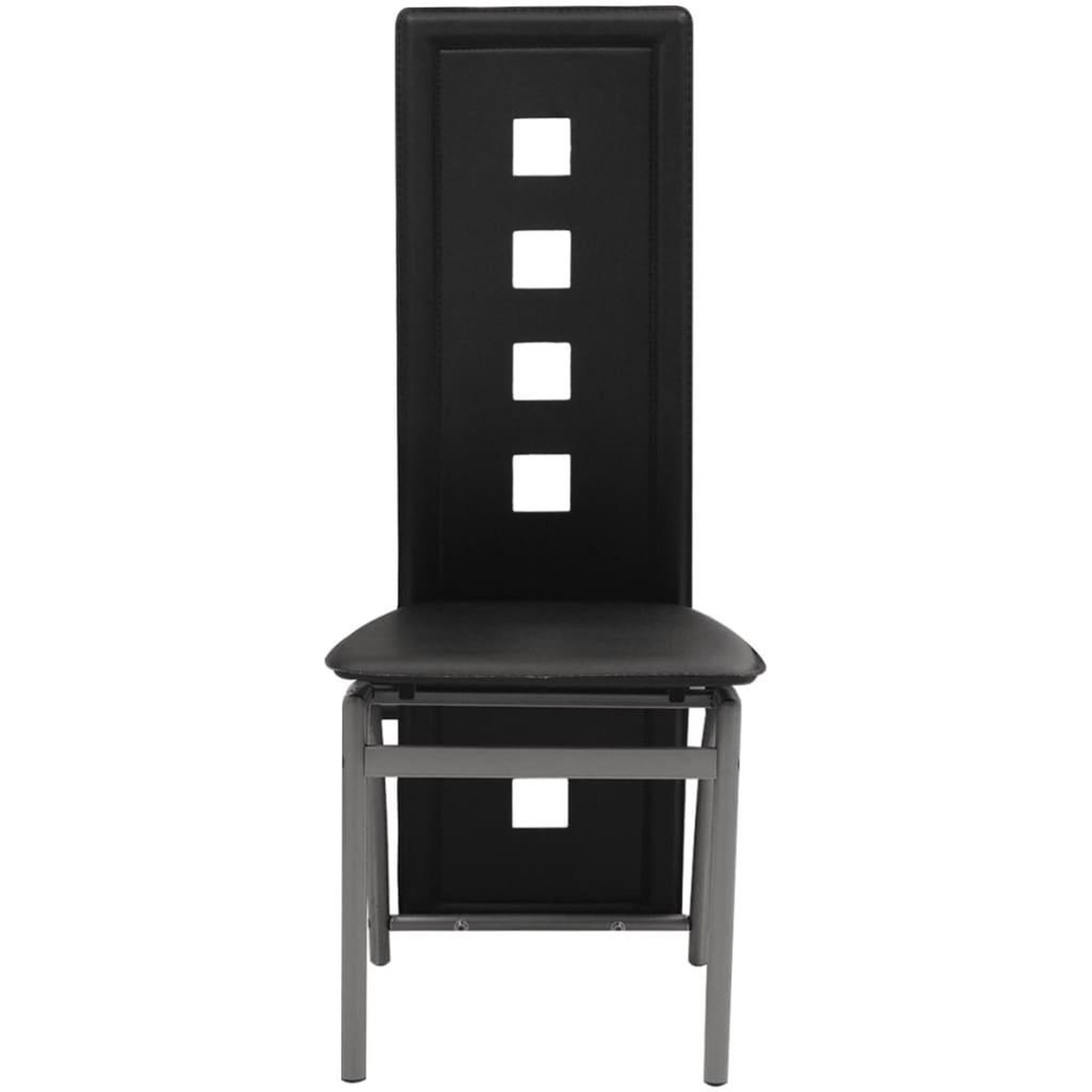 Voir la diapositive 2 : VIDAXL Chaises a manger lot de 6 noir similicuir