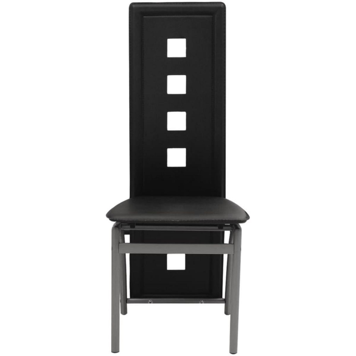 VIDAXL Chaises a manger lot de 6 noir similicuir