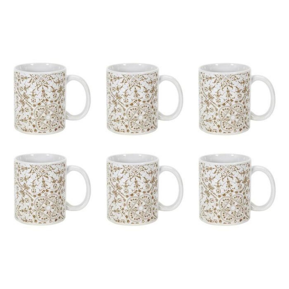 Paris Prix Lot de 6 Mugs en Céramique  Faience  30cl Blanc