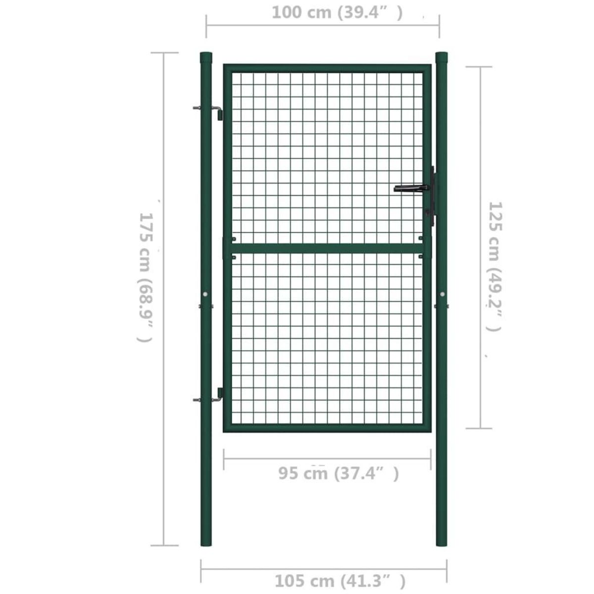 VIDAXL Portail de cloture acier 100x125 cm vert