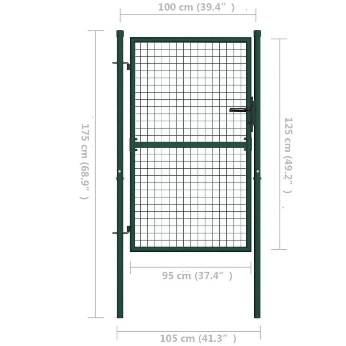 VIDAXL Portail de cloture acier 100x125 cm vert