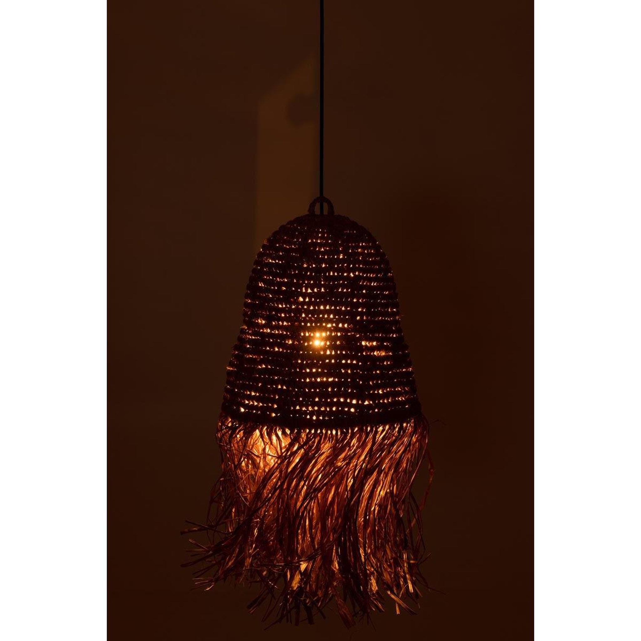 Voir la diapositive 3 : J-LINE Abat-jour à franges  sisal  37cm naturel