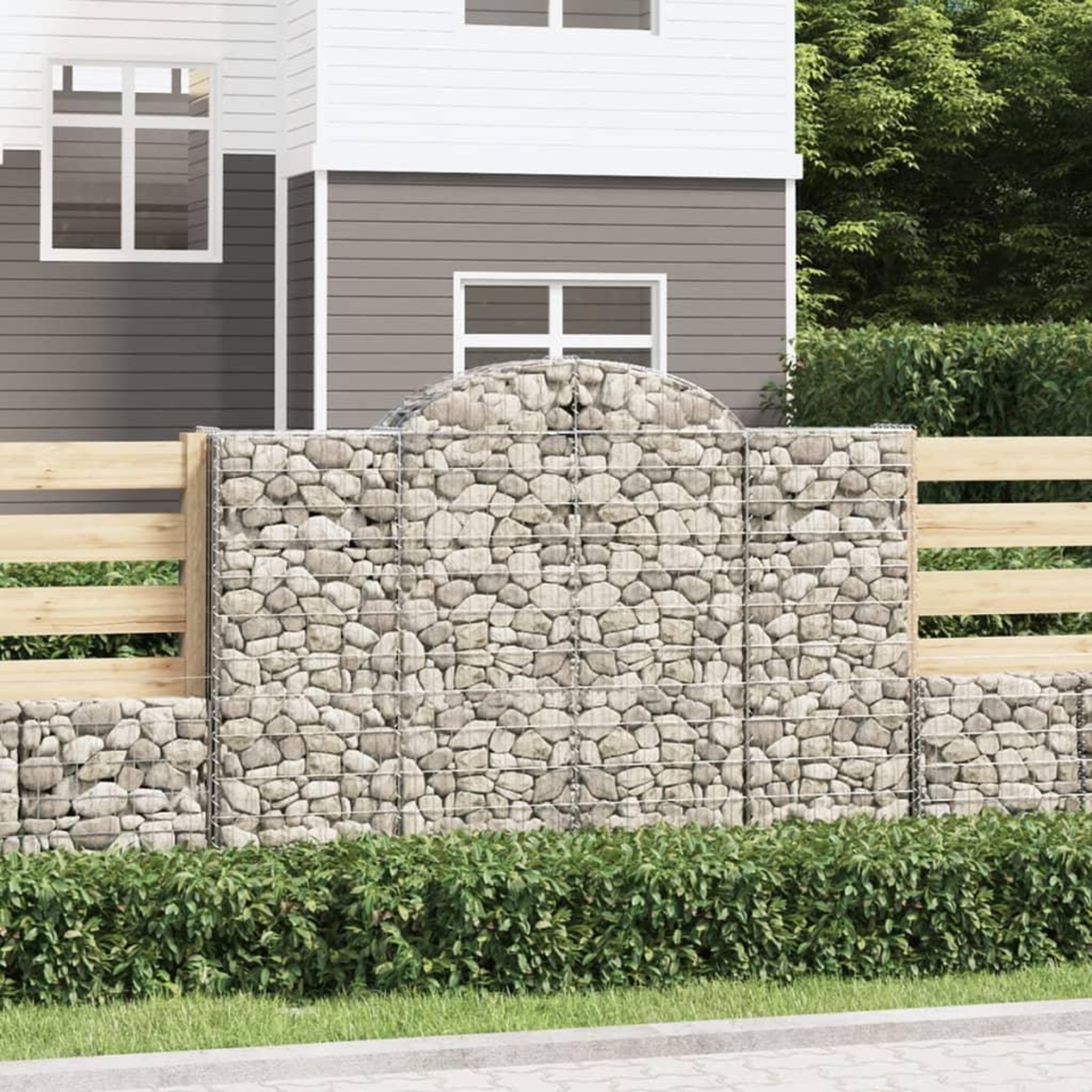 VIDAXL Paniers a gabions arques 3 pcs 200x30x140/160 cm Fer galvanise