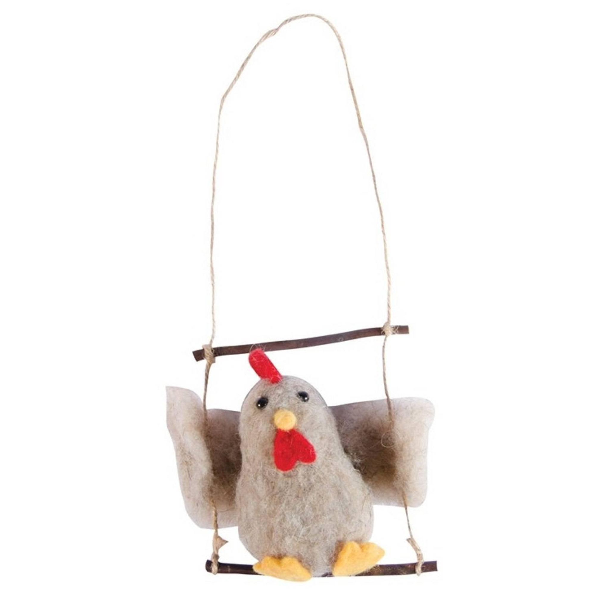 CHAKS Poule sur balançoire déco 10cm