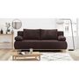 Voir la diapositive 2 : MARKET24 Banquette convertible 3 places MIKA - Velours côtelé marron foncé - Coffre de rangement - L 192 x H 84 x P 93 cm