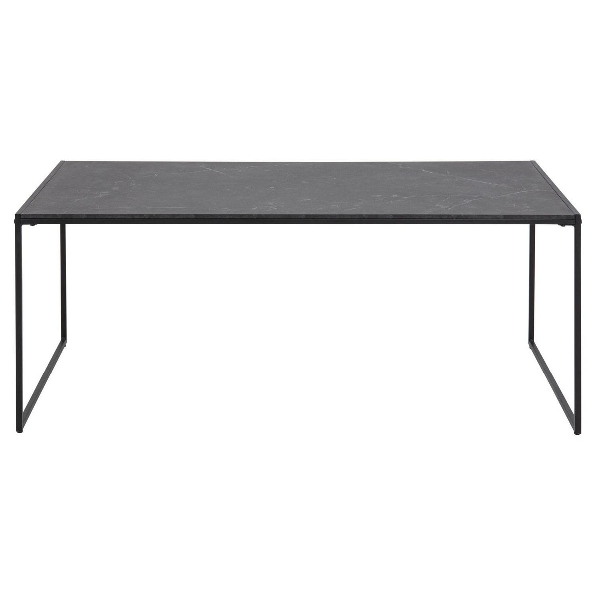 TOILINUX Table basse rectangulaire en mélaminé et métal - L.120 cm x H. 48 cm - Noir