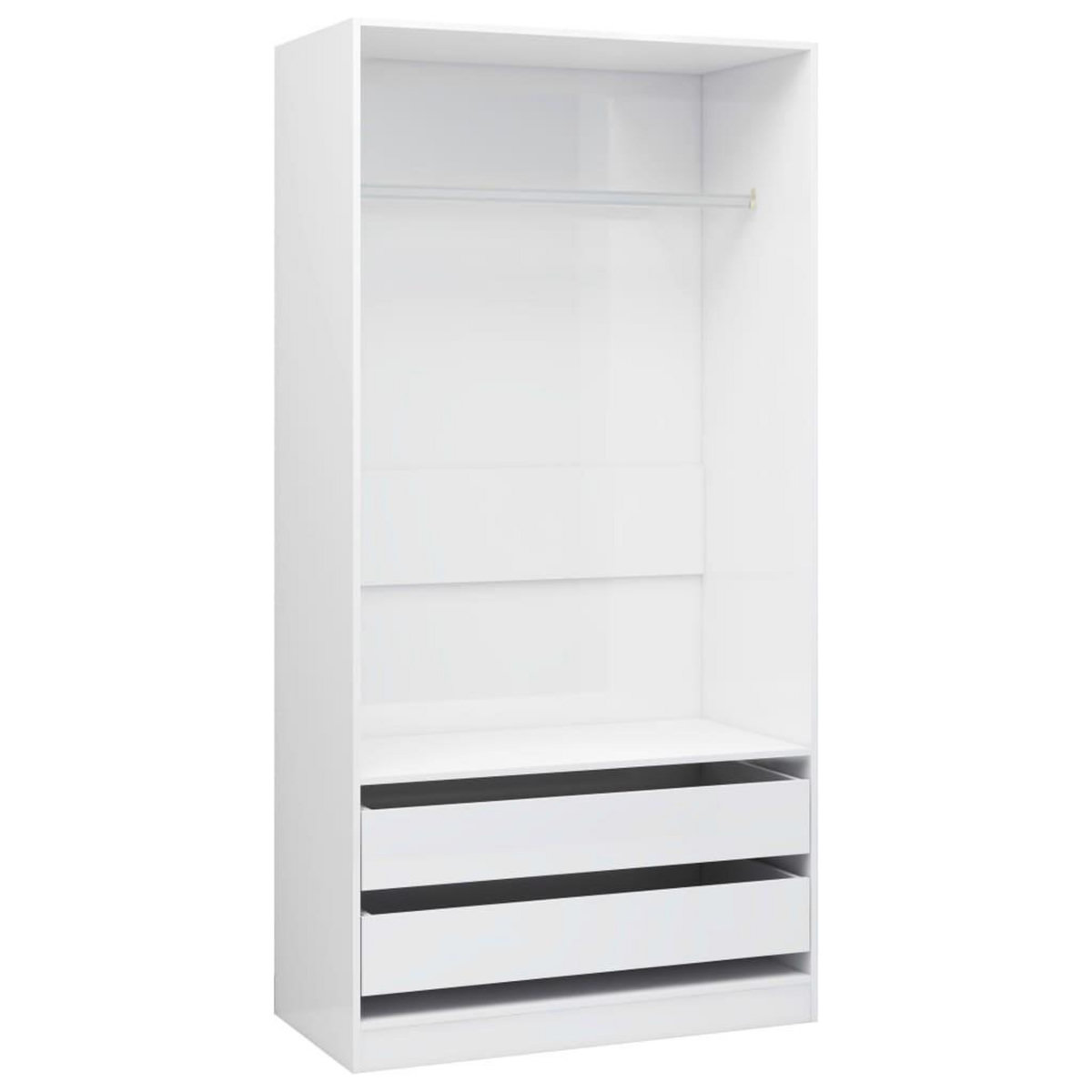 VIDAXL Garde-robe Blanc brillant 100x50x200 cm Bois d'ingenierie