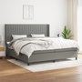 Voir la diapositive 1 : VIDAXL Sommier a lattes de lit avec matelas Gris fonce 200x200cm Tissu