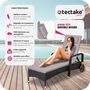 Voir la diapositive 2 : tectake Bain de soleil Transat en rotin Avec cadre en aluminium noir