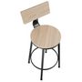 Voir la diapositive 5 : tectake Lot de 2 tabourets de bar avec grands dossiers confortables Bois clair industriel, Chêne Sonoma