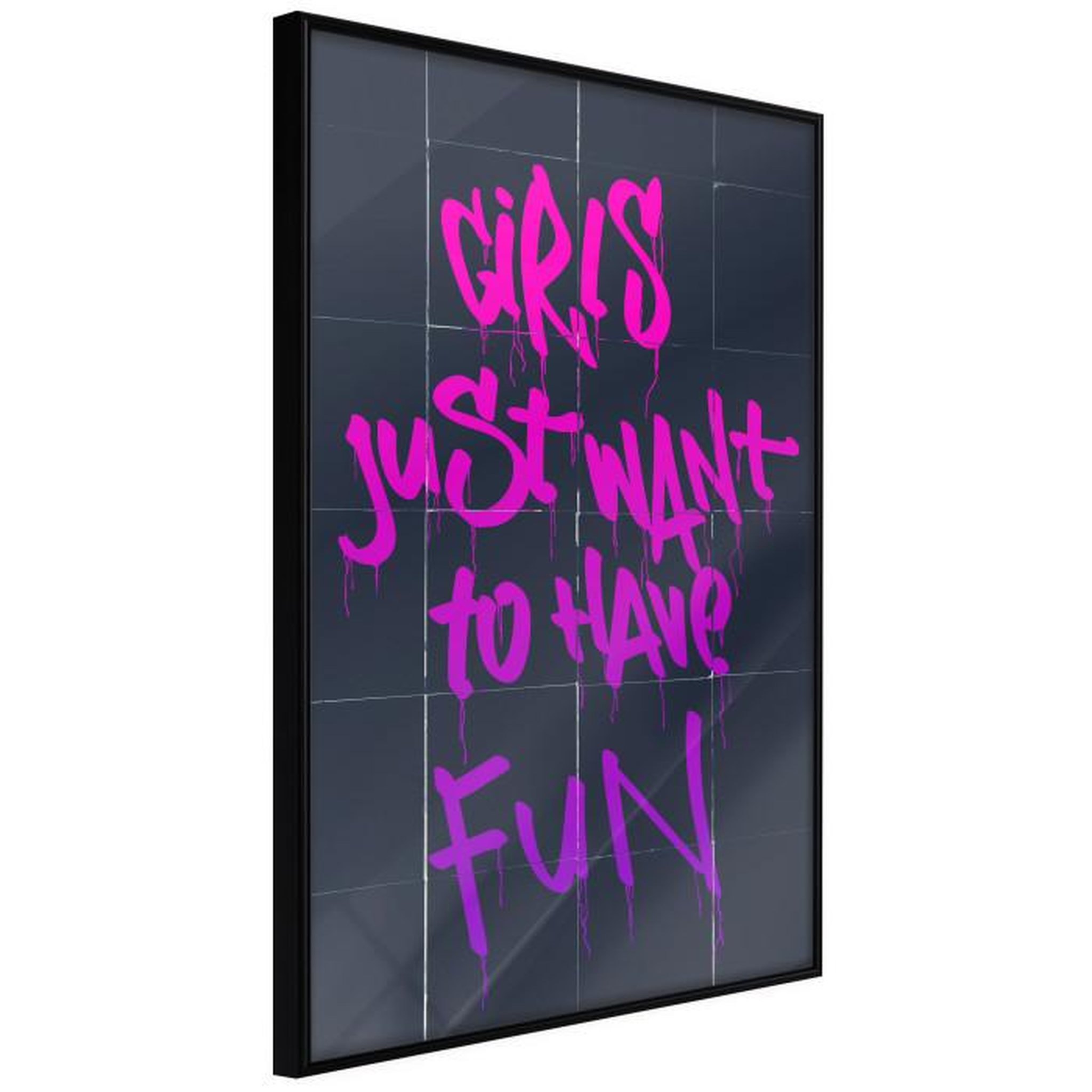 Paris Prix Affiche Murale Encadrée  What Girls Want. Coloris disponibles : Jaune, Noir