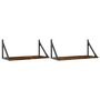 Voir la diapositive 2 : VIDAXL Etageres murales 2pcs chene fume 60x25x25,5cm bois d'ingenierie
