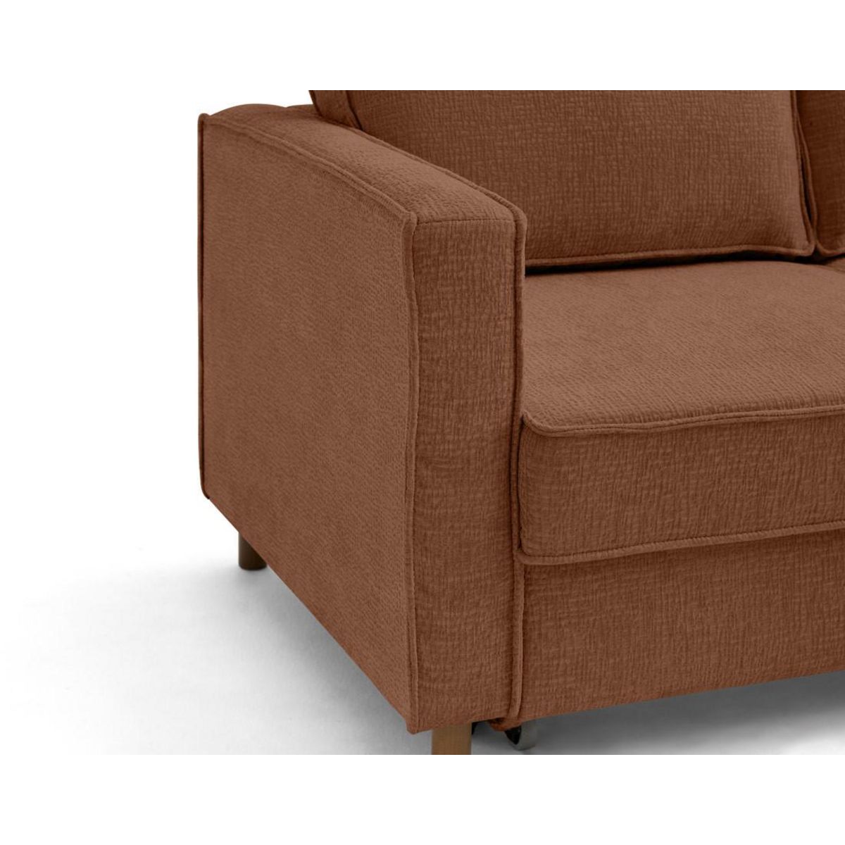 LISA DESIGN Jake - canapé d'angle droit 4 places convertible avec coffre en tissu velours relief