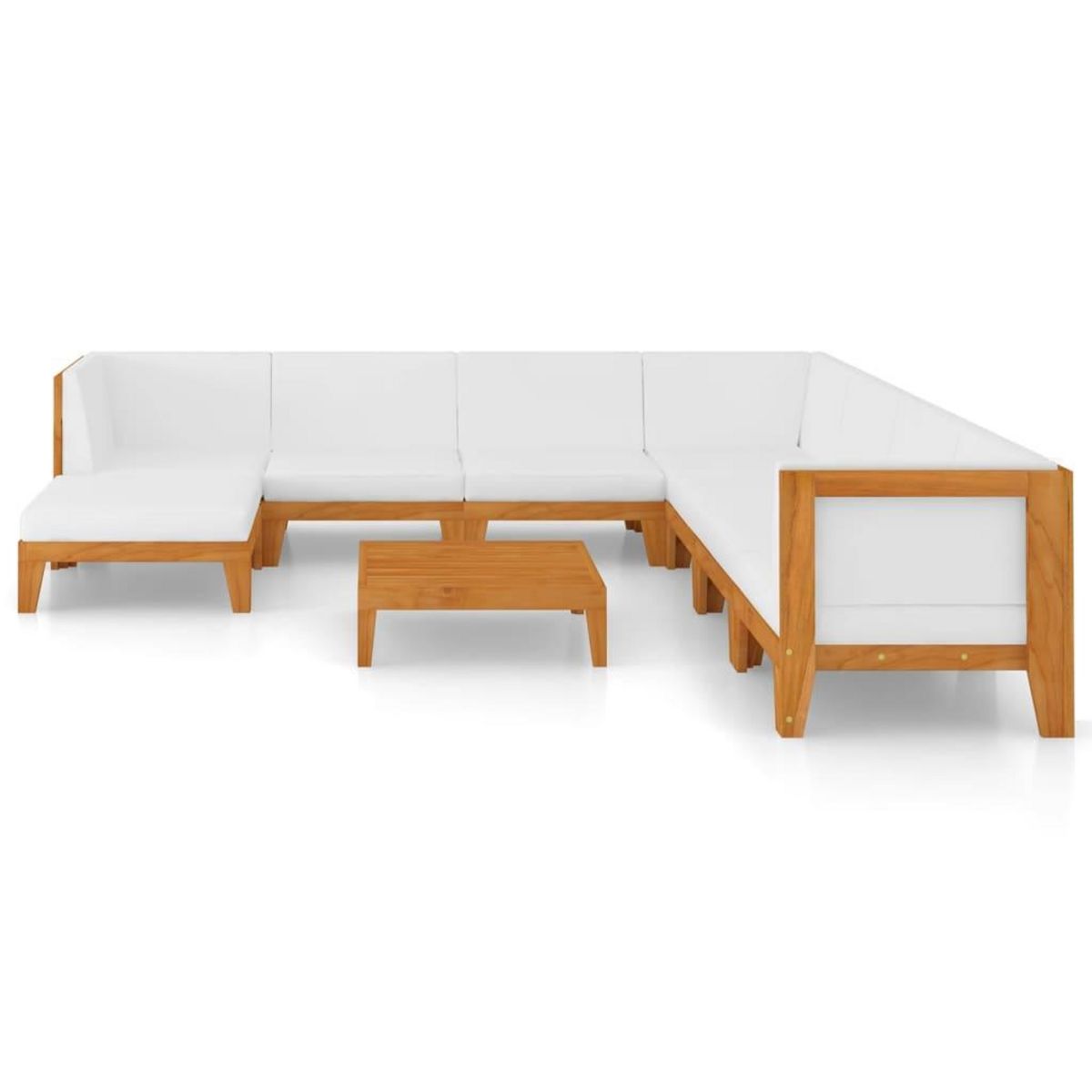 VIDAXL Salon de jardin 9 pcs avec coussins Bois d'acacia solide