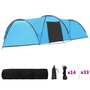 Voir la diapositive 2 : VIDAXL Tente igloo de camping 650x240x190 cm 8 personnes Bleu