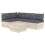 Voir la diapositive 2 : VIDAXL Salon de jardin palette 5 pcs avec coussins bois d'epicea